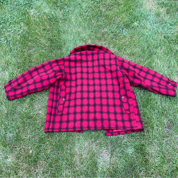 VINTAGE Woolrich red plaid buffalo check wool hunting coat - Picture 6 of 8
